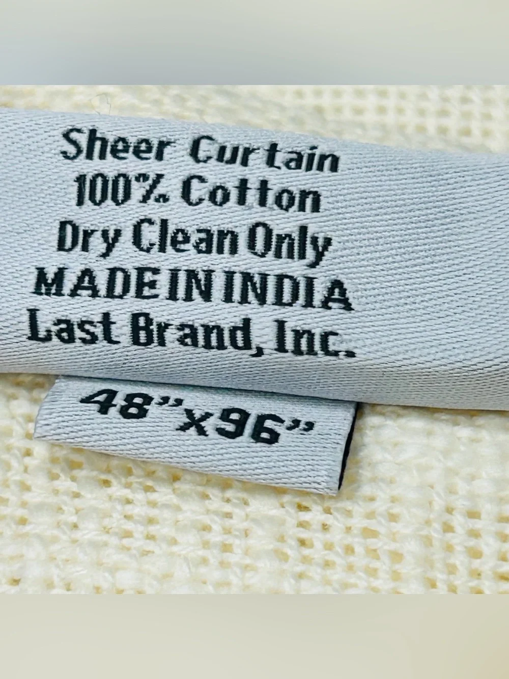 QUINCE Set Of 2 48x96 Cotton Sheer Curtains Ivory 8948